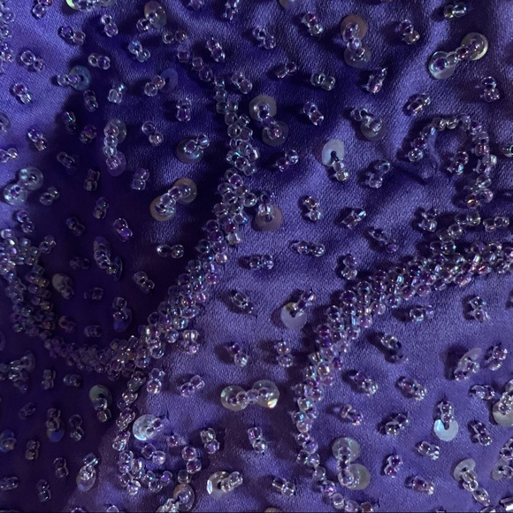 2 Piece Purple Crystal Beaded Evening Gown, Sz 8 - Picture 10 of 11